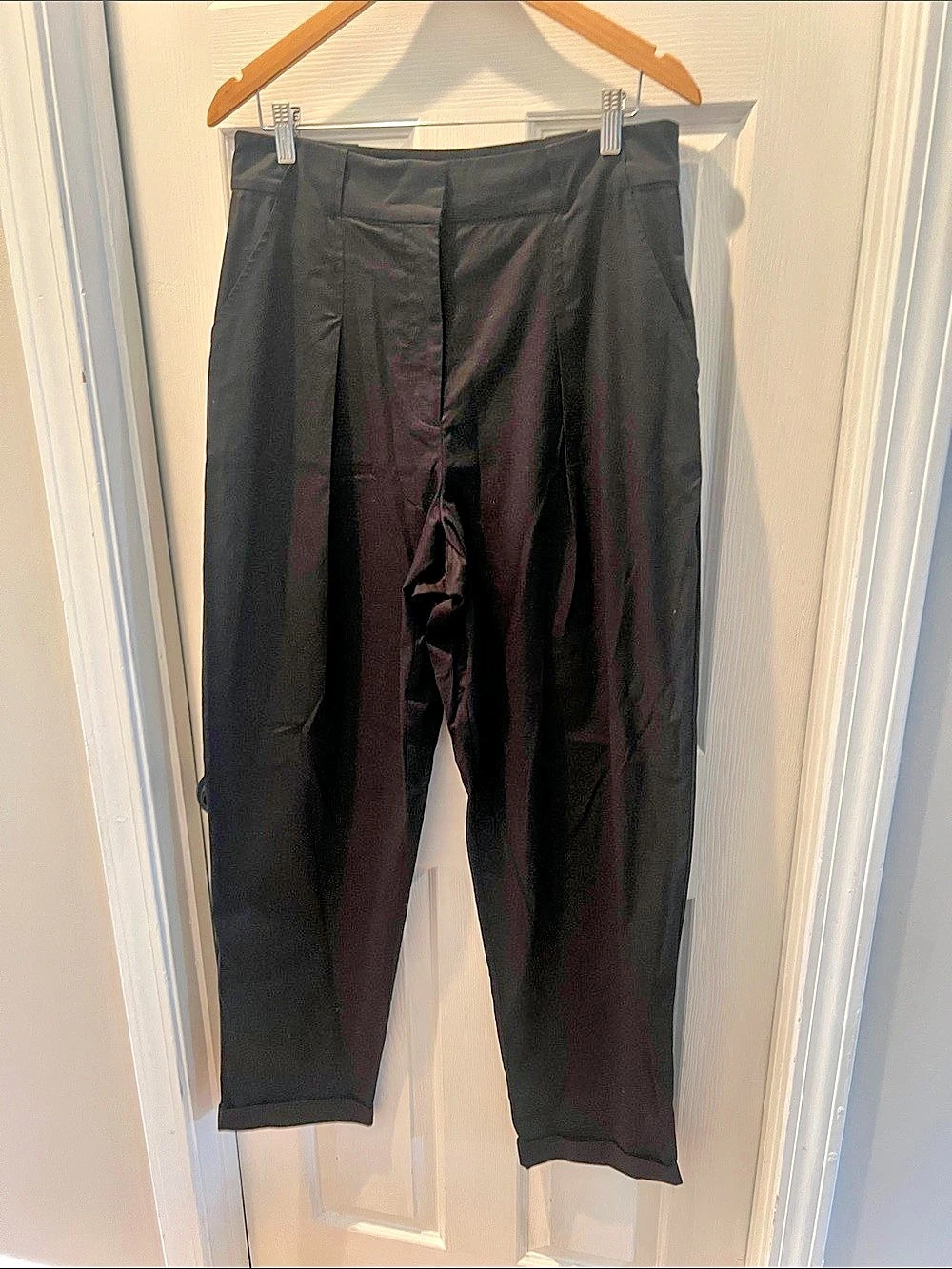 Tanya Taylor Pleated Trouser, Black, 12